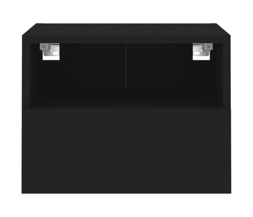 Mueble de pared para TV madera de ingeniería negro 40x30x30 cm