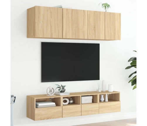 Mueble de pared TV madera ingeniería roble Sonoma 40x30x30 cm