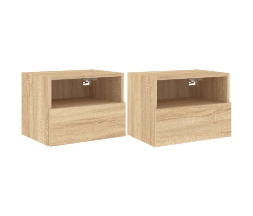 Muebles de pared para TV 2 uds madera roble Sonoma 40x30x30 cm