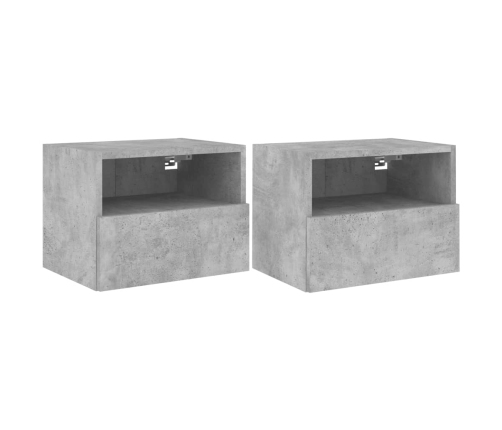 Muebles de pared para TV 2 uds madera gris hormigón 40x30x30 cm