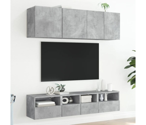 Muebles de pared para TV 2 uds madera gris hormigón 40x30x30 cm