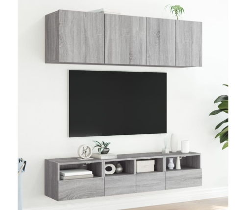 Mueble de pared TV madera de ingeniería gris Sonoma 40x30x30 cm