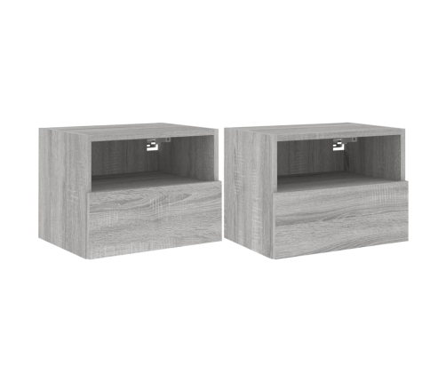 Muebles de pared para TV 2 uds madera gris Sonoma 40x30x30 cm