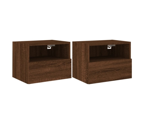 Muebles de pared para TV 2 uds madera roble marrón 40x30x30 cm