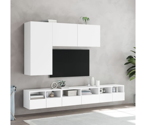 Mueble de TV de pared madera de ingeniería blanco 60x30x30 cm