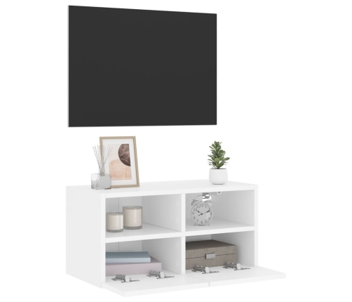 Mueble de TV de pared madera de ingeniería blanco 60x30x30 cm