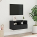 Mueble de TV de pared madera de ingeniería negro 60x30x30 cm