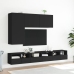 Mueble de TV de pared madera de ingeniería negro 60x30x30 cm