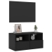 Mueble de TV de pared madera de ingeniería negro 60x30x30 cm