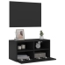 Mueble de TV de pared madera de ingeniería negro 60x30x30 cm