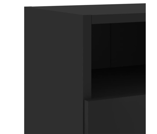 Mueble de TV de pared madera de ingeniería negro 60x30x30 cm