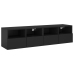 Muebles de TV de pared 2 uds madera ingeniería negro 60x30x30cm