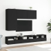 Muebles de TV de pared 2 uds madera ingeniería negro 60x30x30cm