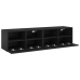 Muebles de TV de pared 2 uds madera ingeniería negro 60x30x30cm