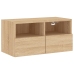 Mueble de TV de pared madera ingeniería roble Sonoma 60x30x30cm