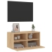 Mueble de TV de pared madera ingeniería roble Sonoma 60x30x30cm