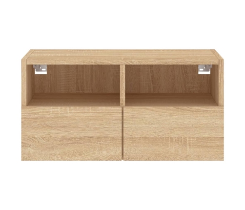 Mueble de TV de pared madera ingeniería roble Sonoma 60x30x30cm