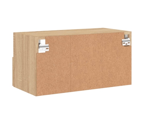 Mueble de TV de pared madera ingeniería roble Sonoma 60x30x30cm