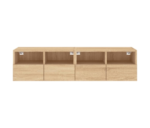 Muebles de TV de pared 2 uds madera roble Sonoma 60x30x30 cm