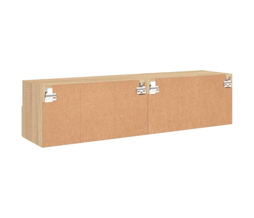 Muebles de TV de pared 2 uds madera roble Sonoma 60x30x30 cm