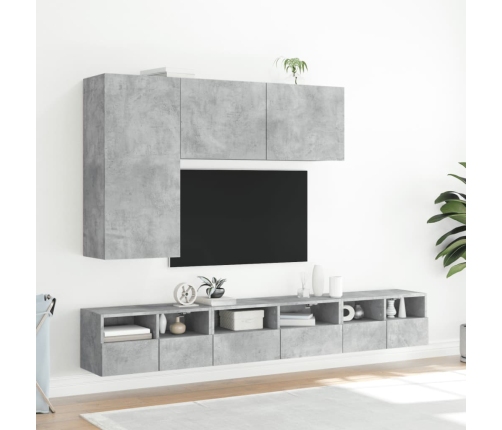 Mueble de pared TV madera ingeniería gris hormigón 60x30x30 cm