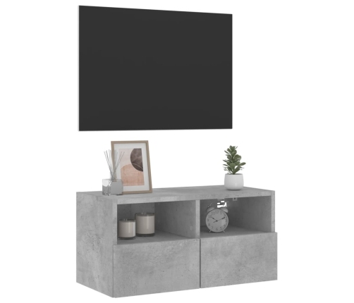 Mueble de pared TV madera ingeniería gris hormigón 60x30x30 cm