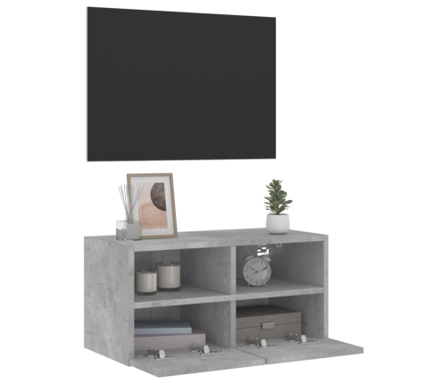 Mueble de pared TV madera ingeniería gris hormigón 60x30x30 cm