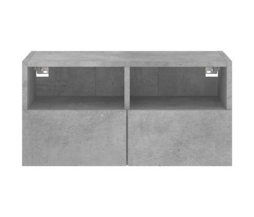 Mueble de pared TV madera ingeniería gris hormigón 60x30x30 cm