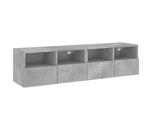 Muebles de pared para TV 2 uds madera gris hormigón 60x30x30 cm