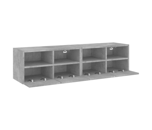 Muebles de pared para TV 2 uds madera gris hormigón 60x30x30 cm