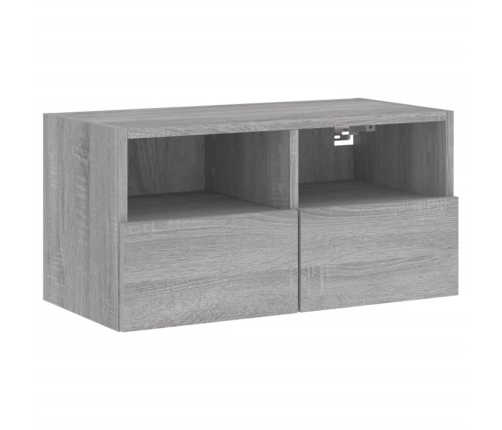 Mueble de pared TV madera de ingeniería Sonoma gris 60x30x30 cm