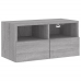 Mueble de pared TV madera de ingeniería Sonoma gris 60x30x30 cm