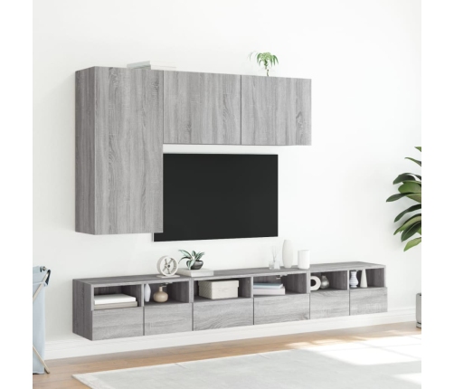 Mueble de pared TV madera de ingeniería Sonoma gris 60x30x30 cm