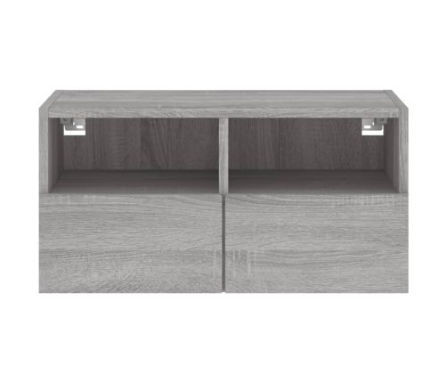 Mueble de pared TV madera de ingeniería Sonoma gris 60x30x30 cm