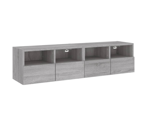 Muebles de pared para TV 2 uds madera gris Sonoma 60x30x30 cm