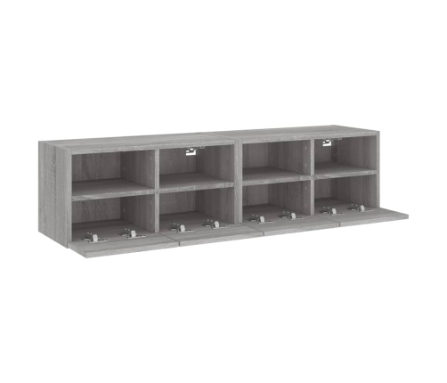 Muebles de pared para TV 2 uds madera gris Sonoma 60x30x30 cm