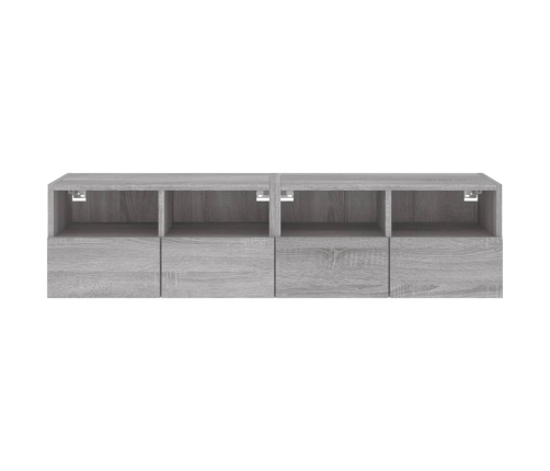 Muebles de pared para TV 2 uds madera gris Sonoma 60x30x30 cm