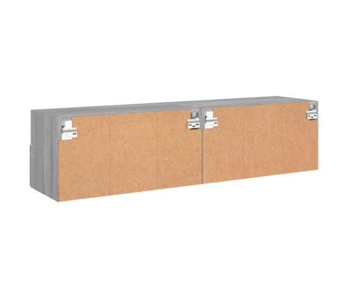 Muebles de pared para TV 2 uds madera gris Sonoma 60x30x30 cm