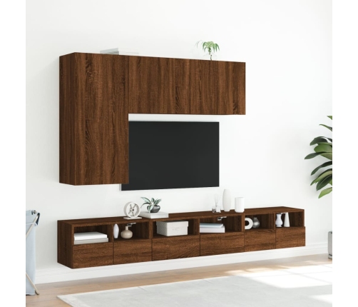 Mueble de pared TV madera ingeniería marrón roble 60x30x30 cm