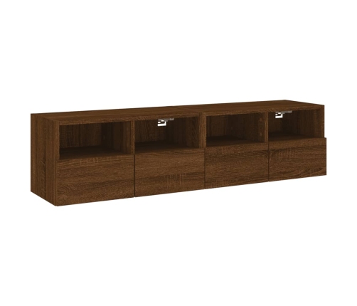 Muebles de pared para TV 2 uds madera roble marrón 60x30x30 cm