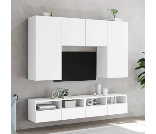 Mueble de pared para TV madera de ingeniería blanco 80x30x30 cm