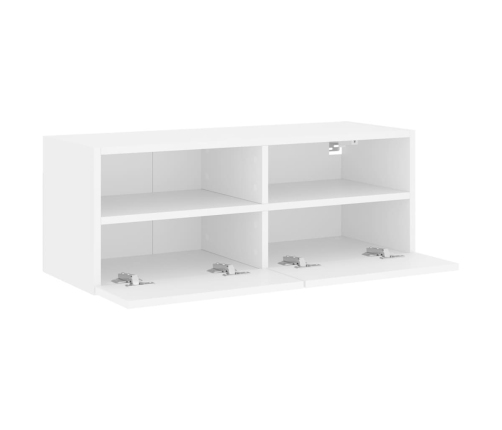 Mueble de pared para TV madera de ingeniería blanco 80x30x30 cm