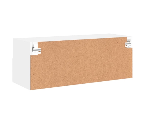 Mueble de pared para TV madera de ingeniería blanco 80x30x30 cm