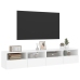 Muebles de pared TV 2 uds madera ingeniería blanco 80x30x30 cm