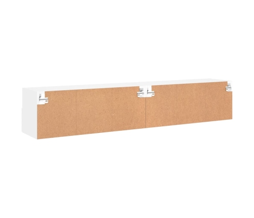 Muebles de pared TV 2 uds madera ingeniería blanco 80x30x30 cm