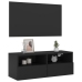 Mueble de pared para TV madera de ingeniería negro 80x30x30 cm