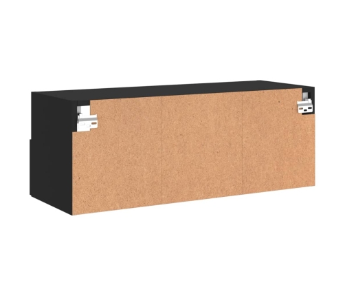 Mueble de pared para TV madera de ingeniería negro 80x30x30 cm