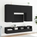 Muebles de pared TV 2 uds madera ingeniería negro 80x30x30 cm