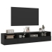 Muebles de pared TV 2 uds madera ingeniería negro 80x30x30 cm