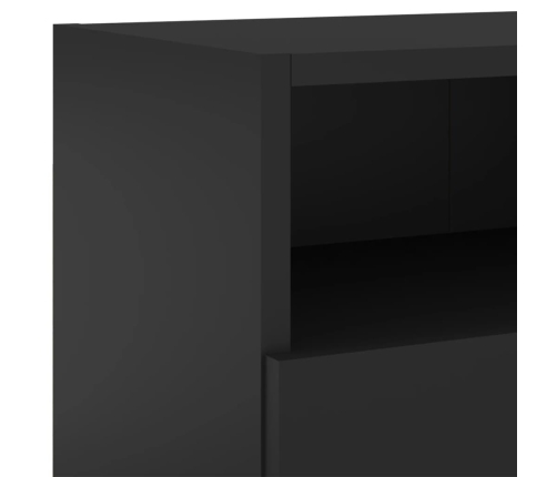 Muebles de pared TV 2 uds madera ingeniería negro 80x30x30 cm